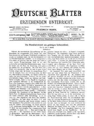 Die Persönlichkeit als geistiges Lebensideal : (Fortsetzung)