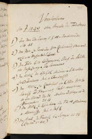 275r-278v, Verstorbene im Jahr 1840 ohne Angabe des Todestages - Verstorbene im Jahr 1841 ohne Angabe des Todestags.