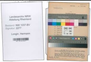 Entnazifizierung Hermann Longin , geb. 20.03.1909 (Vertreter)