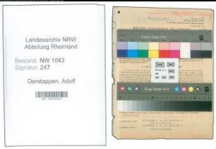 Entnazifizierung Adolf Derstappen , geb. 30.03.1895 (Landwirt)