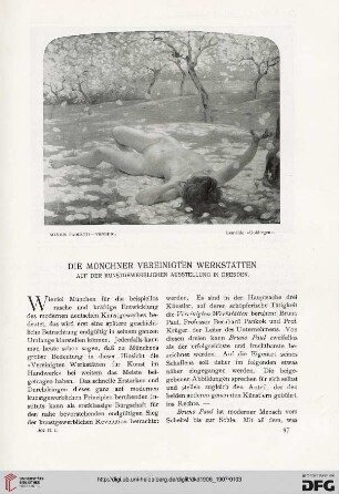Die Münchener Vereinigten Werkstätten auf der kunstgewerblichen Ausstellung in Dresden