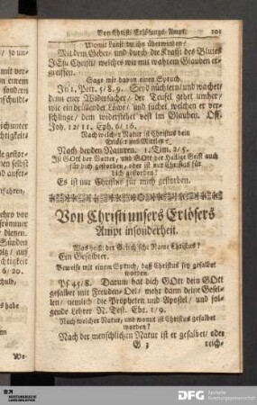 Von Christi unsers Erlösers Ampt insonderheit.