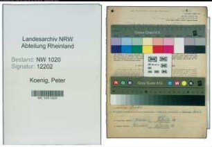 Entnazifizierung Peter Koenig , geb. 24.11.1901 (Schlosser)