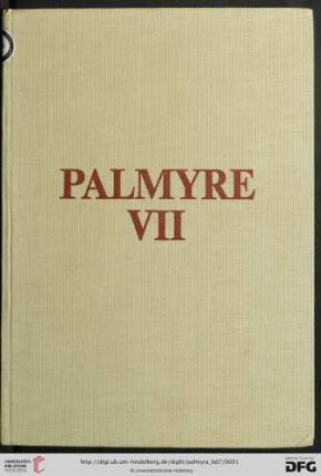 Band 7: Palmyre: fouilles polonaises: Le tombeau de famille de Alainê