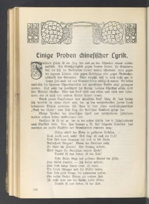 Einige Proben chinesischer Lyrik