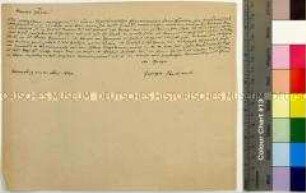 Eigenhändiger Brief von George Hesekiel an Eberhard Hofmeister