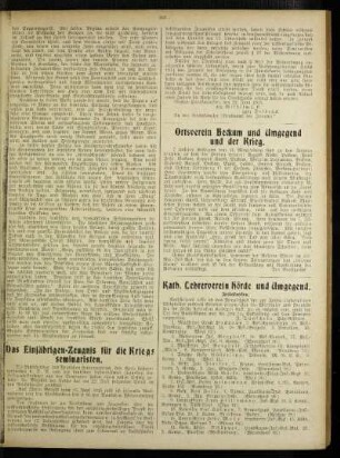 Kath. Lehrerverein Hörde und Umgegend : Feldadressen