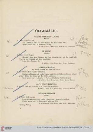 Ölgemälde (Nr. 1-111)