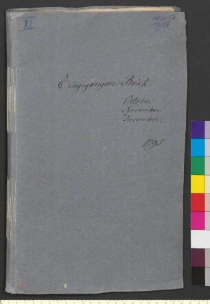 Alter Umschlag "Eingegangene Briefe Oktober, November, December 1795"