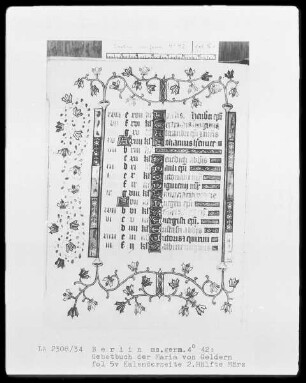 Gebetbuch der Maria von Geldern — Kalendar für Köln und Totengebete, Folio 3recto-18verso — ---, Folio 3recto-18versoKalenderseite 2. Hälfte März, Folio 5verso