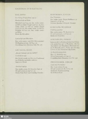 Nachtrag Zum Katalog