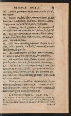 De Meteoris igneis. Cap. XX.