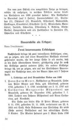 Bauernhöfe als Erbgut