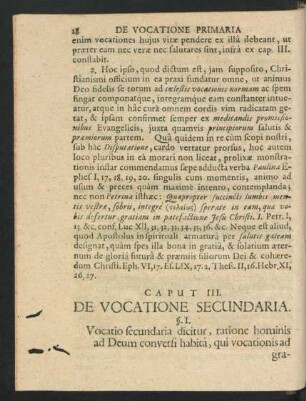 Caput III. De Vocatione Secundaria.