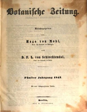 Botanische Zeitung. 5. 1847