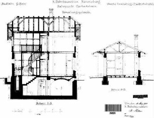 Gerbertshaus: Verwaltungsgebäude Längs- Querschnitt,Fundament,Treppenhaus