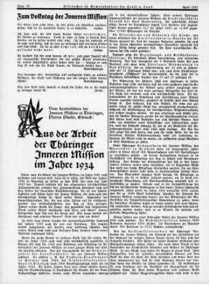 Zum Volkstag der Inneren Mission