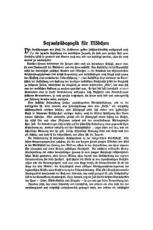 Sexualpädagogik für Mädchen
