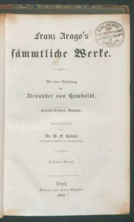 Franz Arago's sämmtliche Werke... 10. Bd