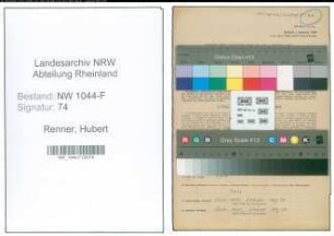 Entnazifizierung Hubert Renner , geb. 06.10.1916 (Steuerinspektor)