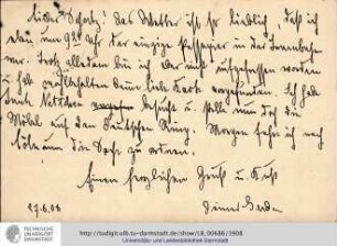 Postkarte vom 27.08.1908