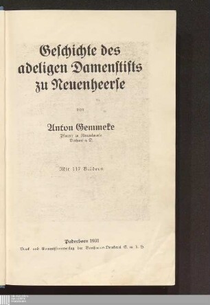 Geschichte des adeligen Damenstifts zu Neuenheerse
