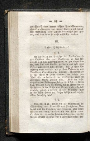 III. Unsre Hülfsmittel.