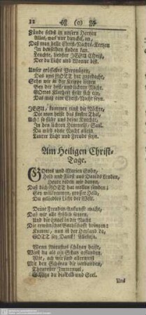 Am Heiligen Christ-Tage
