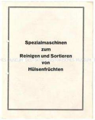 Spezialmaschinen zum Reinigen und Sortieren von Hülsenfrüchten