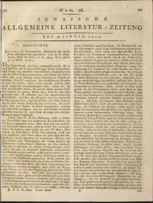 Num. 16. Den 18. Januar 1805