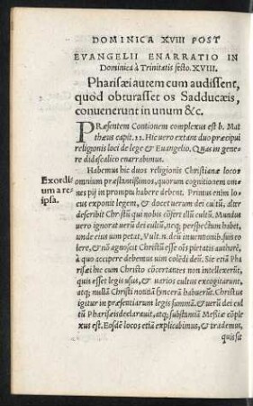 Evangelii Enarratio In Dominica a Trinitatis festo. XVIIII.