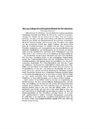Das psychologisch-soziologische Gesicht der Berufsschule
