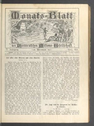 77. Jahrgang. Bremen. März 1916