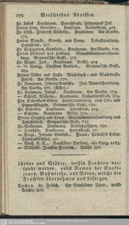 Länder und Städte, wohin Frachten versandt werden