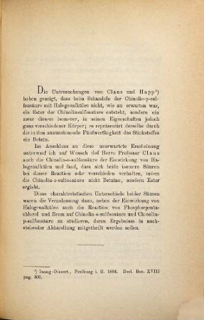 Über die Einwirkung von Halogenalkülen, Phosphorpentachlorid und Brom auf die Chinolin-o-sulfonsäure und die Chinolin-p-sulfonsäure