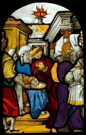 Handwaschung Pilatus, Christus wird abgeführt