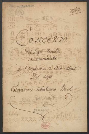 Konzerte; org; C-Dur; BWV 594
