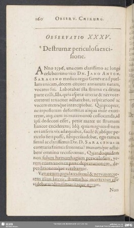 Observatio XXXV. De strumae periculosa excisione