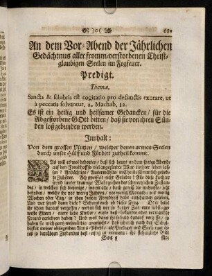 689-697, An dem Vor-Abend der Jaehrlichen ...