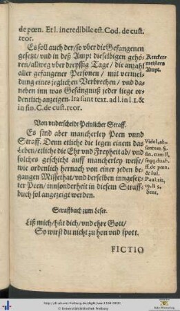 Straffbuch zum Leser