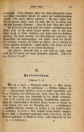 III. Kreisleriana. Nummer 1-6.