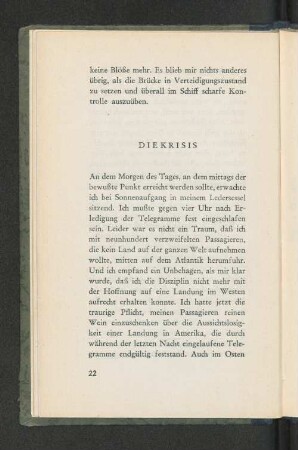 Die Krisis.