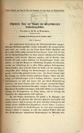 Allgemeine Sätze zur Theorie der unregelmässigen Beobachtunsfehler : (vorgelegt in der Sitzung vom 26. December 1865)