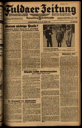 Ausgabe vom Samstag, den 15. Februar 1941.