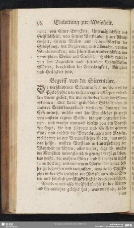 Begriff von der Sittenlehre