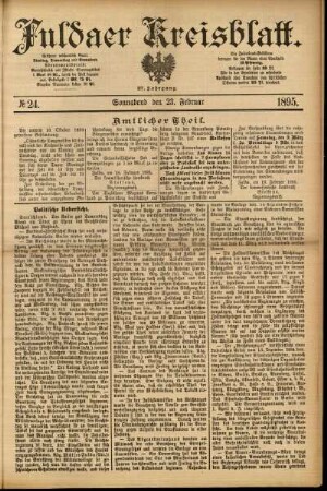 Erste Ausgabe vom Samstag, den 23. Februar 1895.