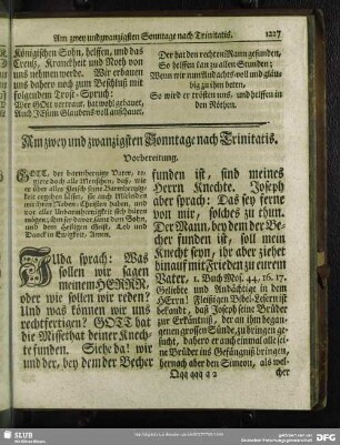 Am zwey und zwanzigsten Sonntage nach Trinitatis