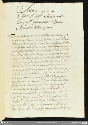 [Text: Dokumente zur Missionstätigkeit der katholischen Kirche in Asien (Indien, China, Siam, Tonkin)]
