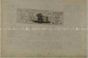 Faltbrief mit 3 Text/Bildfeldern zum 200. Jahrestag der Augsburger Konfession (Rückseite unten)