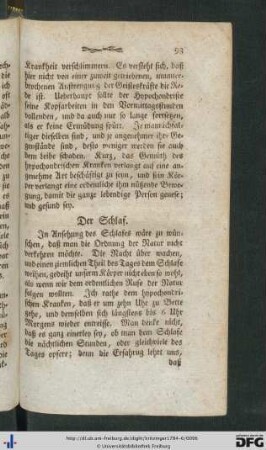 Der Schlaf.